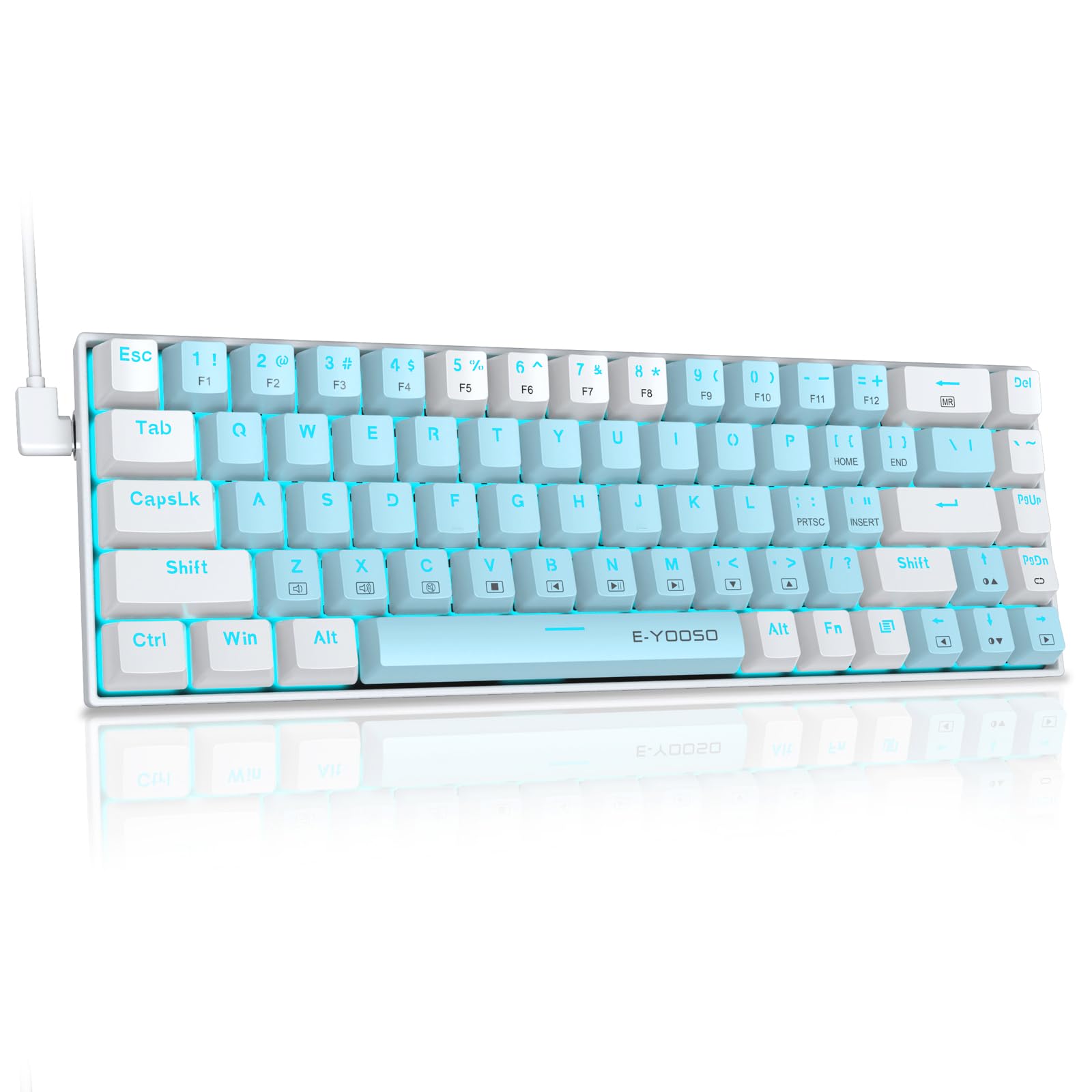 EDJO Teclado Mecânico para Jogos 60%, NKRO Hot Swappable com